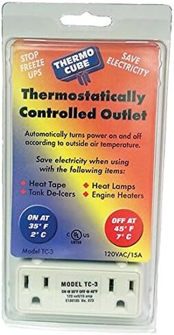 مخرج طاقة يتم التحكم فيه حراريًا من THERMO-CUBE، يعمل عند 35 درجة فهرنهايت / إيقاف عند 45 درجة فهرنهايت in Kuwait