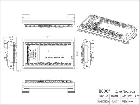 DIN Rail Mount Pinout Breakout Terminal Block Module for Arduino MEGA-2560 R3 / Due in Kuwait