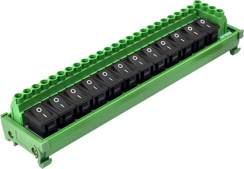 DIN Rail Mount 12 Channel Paddle Switch DC Power Distribution Strip Module in Saudi Arabia