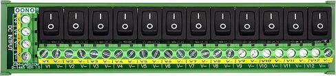 DIN Rail Mount 12 Channel Paddle Switch DC Power Distribution Strip Module in Saudi Arabia
