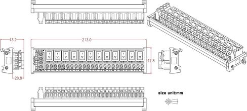 DIN Rail Mount 12 Channel Paddle Switch DC Power Distribution Strip Module in Saudi Arabia