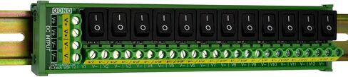 DIN Rail Mount 12 Channel Paddle Switch DC Power Distribution Strip Module in Saudi Arabia