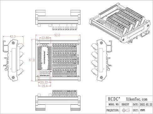 DIN Rail Mount Screw Terminal Block Breakout Module Board for ESP32-DevKitC in Kuwait