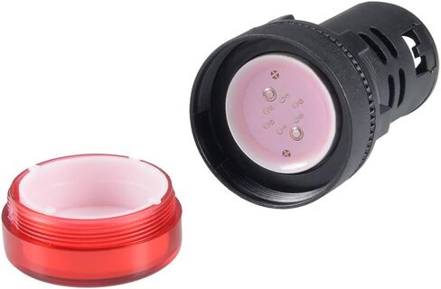 uxcell 2 قطعة ضوء مؤشر أحمر أخضر تيار متردد/تيار مستمر 110 فولت، حامل لوحة 22 مم، للوحة التحكم الكهربائية، HVAC، مشاريع DIY in Kuwait