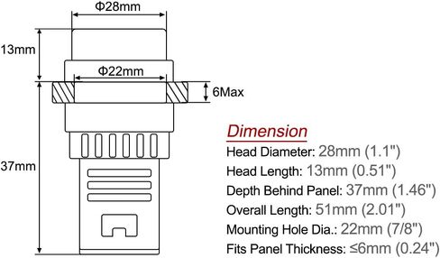 uxcell 2 قطعة ضوء مؤشر أحمر أخضر تيار متردد/تيار مستمر 110 فولت، حامل لوحة 22 مم، للوحة التحكم الكهربائية، HVAC، مشاريع DIY in Kuwait