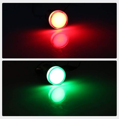 uxcell 2 قطعة ضوء مؤشر أحمر أخضر تيار متردد/تيار مستمر 110 فولت، حامل لوحة 22 مم، للوحة التحكم الكهربائية، HVAC، مشاريع DIY in Kuwait