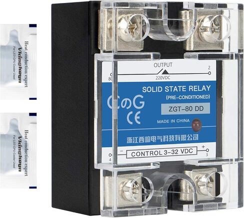Solid State Relay SSR-25DD with Heat Sink DC to DC Input 3-32VDC To Output 5-240VDC 25A Single Phase Plastic Cover… in Kuwait