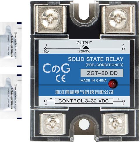 Solid State Relay SSR-25DD with Heat Sink DC to DC Input 3-32VDC To Output 5-240VDC 25A Single Phase Plastic Cover… in Kuwait