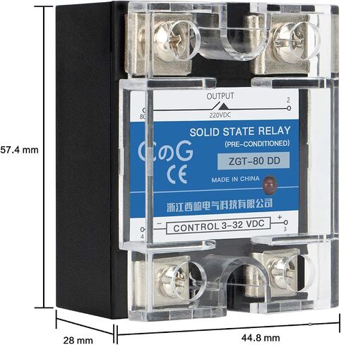Solid State Relay SSR-25DD with Heat Sink DC to DC Input 3-32VDC To Output 5-240VDC 25A Single Phase Plastic Cover… in Kuwait