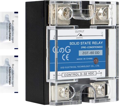 Solid State Relay SSR-25DD with Heat Sink DC to DC Input 3-32VDC To Output 5-240VDC 25A Single Phase Plastic Cover… in Kuwait