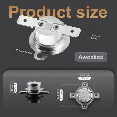 Awozkcd UL KSD301 125V 16A مفتاح حراري، إيقاف الدائرة عند 150 درجة مئوية/302 درجة فهرنهايت وتشغيلها عند 130 درجة مئوية/266 درجة فهرنهايت مفتاح ترموستات ثنائي المعدن، مغلق بشكل طبيعي NC إعادة ضبط تلقائي للميكروويف الحراري، قطعتان in Kuwait