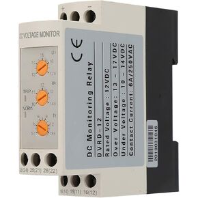Voltage Monitoring Relay DC 12V/24V/48V Over Voltage and Under Voltage Protection Relay 35MM Guide Rail Voltage Protector Device(DC 24V)