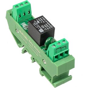 GUETNEU Relay Board, Relay Module 4 Channel 1 SPDT DIN Rail Mount 24V DC/AC Relay Module Board, Interface Relay Module (FY-T734C-D24)