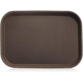 صينية New Star Foodservice 24883 مضادة للانزلاق، بلاستيك، بطانة مطاطية، مستطيلة، 25.4 × 35.56 سم، بني in Kuwait