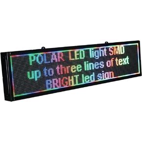 LED sign WiFi P6 40" x 9" high resolution LED full RGB color sign with high resolution P6 128x32 dots and new SMD technology scrolling display. Perfect solution for advertising, programmable message board in Kuwait