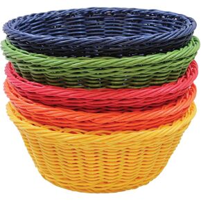 TableCraft Products HM1175A Basket, Assorted, PP, Round, 8.25" x 3.25" (Pack of 5) in Saudi Arabia