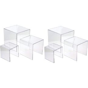 Jusalpha® 3'' 4'' 5'' -6 قطعة من تركيبات عرض المجوهرات المصنوعة من الأكريليك الشفاف، رافعة عرض الطعام (مجموعة من 2) in Kuwait