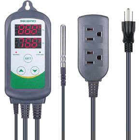 Inkbird ITC308 الفريزر ترموستات التدفئة التبريد المكونات تحكم في درجة الحرارة منفذ 110V 1200W التحكم الرقمي في درجة الحرارة لسخان الدفيئة برودة الزواحف تخمير التخمير Kegerator التحقيق in Kuwait