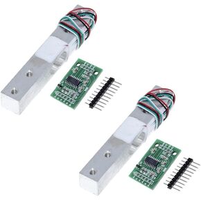 ShangHJ 2Pcs 20kg Load Cell Weighing Sensor Portable Electronic Kitchen Scale + 2Pcs HX711 AD Weighit Amplifier Module Pressure Sensor for Arduino