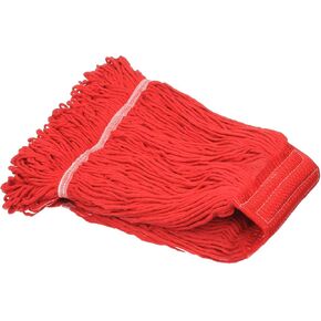 8 Pack Heavy Duty Commercial Mop Head Replacement,Commercial String Mop Head，Loop-End Mop Head Replacement,Cotton Washable Industrial Mop Head,Wet Cleaning Mop Head(Red +Black)