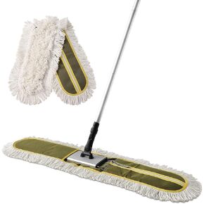 36" Commercial Dust Mop for Hardwood Floor Cleaning, Heavy Duty Push Broom Mop Hotel Company Household Cleaning Supplies for Hardwood, Tiles, Marble,Vinyl Plank Floors Cleaning