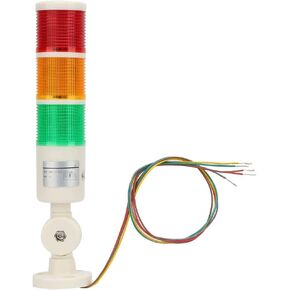 ضوء تحذير لآلة CNC، 24VDC أحمر/برتقالي/أخضر لآلة CNC تحذير مؤشر LED ضوء إشارة إنذار مع صوت الجرس لأدوات الآلات والمعدات الميكانيكية، مشرق ثابت in Kuwait