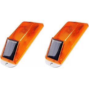 KAGOR Traffic Light Solar LED Beacon Light Strobe Warning Light Sensitive Emergency Flashing Lamp, Super Bright IP54 Waterproof, 360 Coverage, Magnetic Base, Red