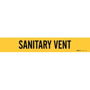Brady 7252-1-PK, Sanitary Vent Pipe Marker Black on Yellow 1 per Card, 5 PK, Legend 'Sanitary Vent' in Saudi Arabia