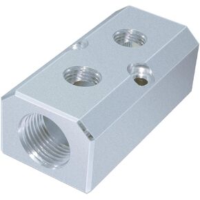 Beduan 2 Way 4 Port 1/2"NPT Input Port 1/4"NPT Output Port Aluminum Air Hose Inline Manifold Block Splitter,Pneumatic Air Compressor Manifold Fitting in Saudi Arabia