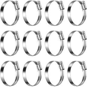 STEELSOFT الثقيلة الضغط العالي 1/2 بوصة خرطوم المشبك الحجم #6، 1/2-3/4 "قابل للتعديل دودة العتاد محرك المعادن خرطوم المشابك الفولاذ المقاوم للصدأ الأنابيب المشابك، حقن الوقود/الرش/الري بالتنقيط، 12 حزمة in Kuwait