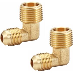 HQMPC Brass Flare Fittings Brass Elbow 3/8"Flare x 1/2"NPT Brass Tube Fitting 90 Degree Elbow Adapter 6PCS in Kuwait