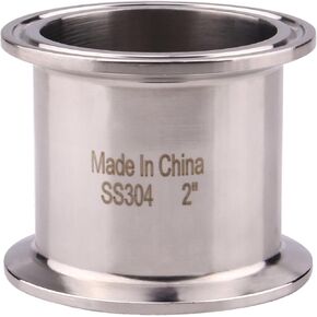 أنبوب بكرة صحي من DERNORD بأطراف مشبكة، أنبوب دائري غير ملحوم من الفولاذ المقاوم للصدأ 304 مع مشبك ثلاثي 2 بوصة شفة الطويق 64 مم (طول الأنبوب: 18 بوصة / 458 مم) in Kuwait