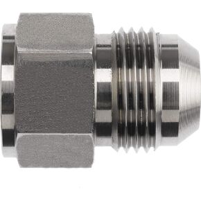 Brennan Industries 2406-08-08 Steel Non-Swivel Straight Reducer, 3/4"-16 SAE x 3/4"-16 SAE Thread, 1/2" Female JIC x 1/2" Male JIC, 0.875" Hex, 1.410" Length in Saudi Arabia
