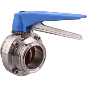 DERNORD 1.5 inch Tri Clamp Butterfly Valve with Blue Trigger Handle Stainless Steel 304 Tri Clamp Clover (1 Inch Tube OD) in Kuwait