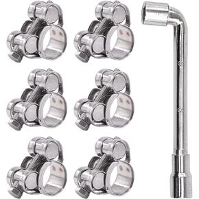 Glarks 6Pcs 17-19mm T-Bolt Hose Clamps 304 Stainless Steel Heavy Duty Ear Clamp Tube Clamp Adjustable Pipe Clamps for 0.7''-0.75'' Dia Range Hose (17-19mm) in Saudi Arabia