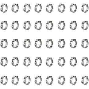 40Pcs 5.8mm-7mm Single Ear Hose Clamps 304 Stainless Steel PEX Cinch Clamps Stepless Cinch Crimp Rings Pinch Clamps for Pipe Fitting Connections in Kuwait