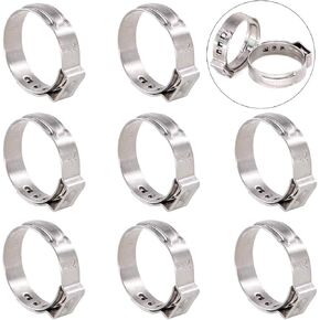Swpeet 35Pcs 6mm-7mm 304 Stainless Steel Single Ear Hose Clamps Assortment Kit Perfect for Automotive, Home Appliance Line