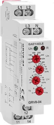 GAEYAELE ثلاث مراحل للتحكم في الجهد، تسلسل المرحلة، فشل المرحلة، حماية الجهد الزائد، AC127V-265V 10A 1SPDT (GRV8-04، M265) in Kuwait