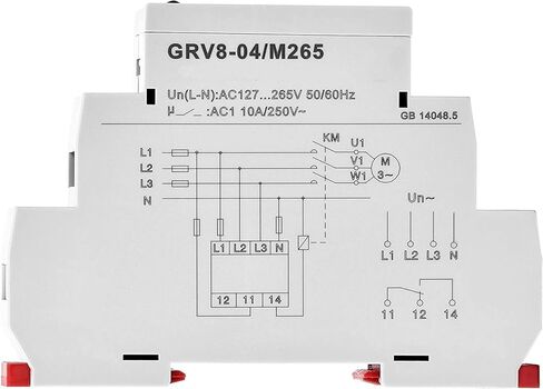GAEYAELE ثلاث مراحل للتحكم في الجهد، تسلسل المرحلة، فشل المرحلة، حماية الجهد الزائد، AC127V-265V 10A 1SPDT (GRV8-04، M265) in Kuwait
