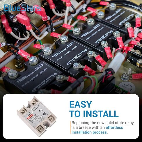 BlueStars 2PCS مرحل الحالة الصلبة SSR-25DA DC إلى إدخال التيار المتردد 3-32VDC للإخراج 24-380VAC 25A وحدة ترحيل شبه موصل أحادية الطور - حزمة من 2 - التحكم في تحميل 3-32V DC 24-380V AC in Kuwait