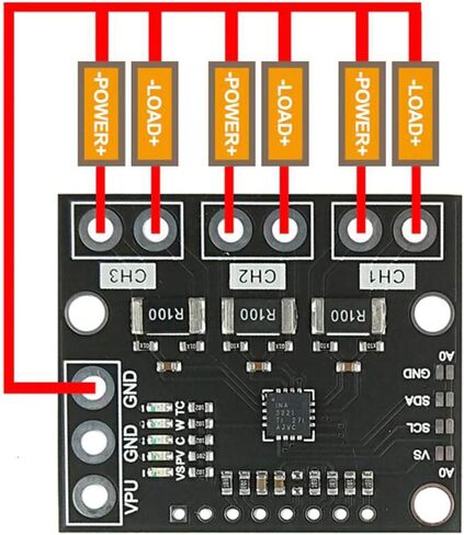 DKARDU 2PCS INA3221 Triple-Channel Shunt Current Voltage Monitor Sensor Low/High Side I2C Output Power Monitoring Control Module for INA219 Replacement in Kuwait