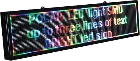 LED sign WiFi P6 40" x 9" high resolution LED full RGB color sign with high resolution P6 128x32 dots and new SMD technology scrolling display. Perfect solution for advertising, programmable message board in Kuwait