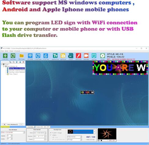 LED sign WiFi P6 40" x 9" high resolution LED full RGB color sign with high resolution P6 128x32 dots and new SMD technology scrolling display. Perfect solution for advertising, programmable message board in Kuwait
