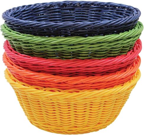 سلة TableCraft Products HM1175A، متنوعة، PP، مستديرة، 8.25 بوصة × 3.25 بوصة (عبوة من 5) in Kuwait