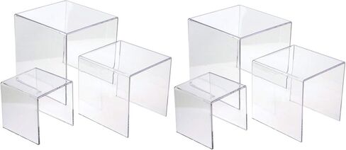 Jusalpha® 3'' 4'' 5'' -6 قطعة من تركيبات عرض المجوهرات المصنوعة من الأكريليك الشفاف، رافعة عرض الطعام (مجموعة من 2) in Kuwait