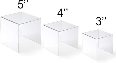 Jusalpha® 3'' 4'' 5'' -6 قطعة من تركيبات عرض المجوهرات المصنوعة من الأكريليك الشفاف، رافعة عرض الطعام (مجموعة من 2) in Kuwait