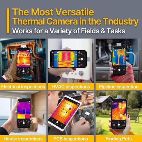 كاميرا InfiRay P2 Pro الحرارية لنظام Android، دقة عالية 256x192 IR، أصغر تصوير حراري 9 جرام مع نطاق درجة حرارة -4 درجة فهرنهايت إلى 1112 درجة فهرنهايت، يدعم تسجيل الفيديو، يعمل للهواتف الذكية وأجهزة الكمبيوتر الشخصية والأجهزة اللوحية in Kuwait
