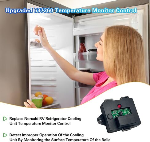 ترقية 637360 جهاز التحكم في درجة الحرارة مناسب لـ Norcold 2118 1200 1201 1210 1211 Series RV وحدة تبريد الثلاجة استبدال Norcold 634677 634678 طقم التحكم في درجة الحرارة، مع صندوق مقاوم للماء in Kuwait