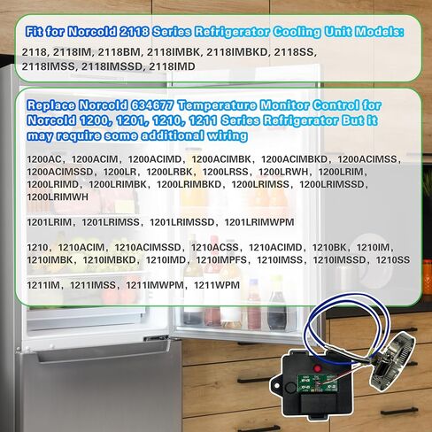 ترقية 637360 جهاز التحكم في درجة الحرارة مناسب لـ Norcold 2118 1200 1201 1210 1211 Series RV وحدة تبريد الثلاجة استبدال Norcold 634677 634678 طقم التحكم في درجة الحرارة، مع صندوق مقاوم للماء in Kuwait