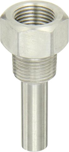 مقاييس PIC TW-ST02-22S2 304 SS Thermowell القياسية لمقاييس الحرارة الصناعية ثنائية المعدن، نمط متدرج، طول الجذع 2-1/2 بوصة، 1/2 بوصة NPT x 1/2 بوصة NPT، قطر التجويف 0.260 بوصة in Saudi Arabia